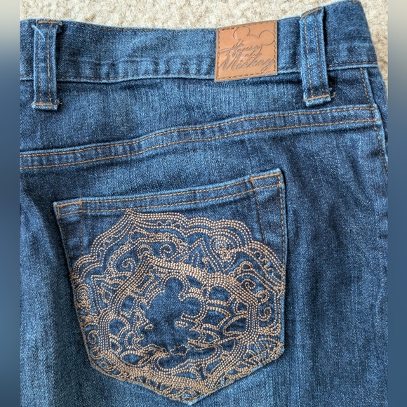 Disney Denim - Disney Mickey Embroidered Straight Leg Jeans
